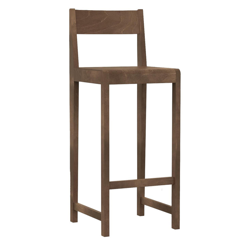 Frama - 01 Barstuhl | Birke dunkelbraun lackiert / H 76 cm