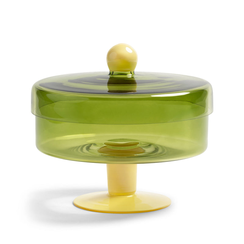 &klevering - Duo Aufbewahrungsglas | Ø 22 x 20 cm / green/yellow