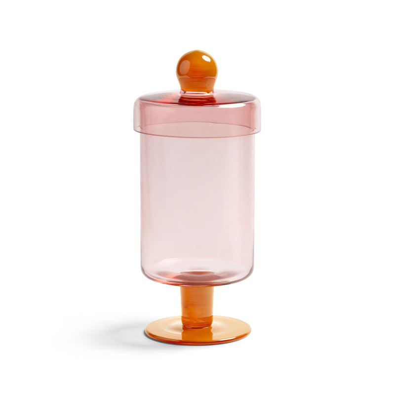 &klevering - Duo Aufbewahrungsglas | Ø 11,5 x 27 cm / rose/orange