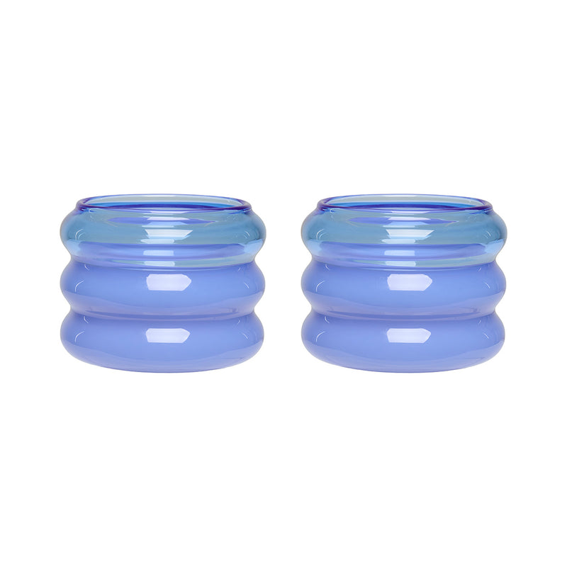 Design Letters - Bubble Teelichhalter | blue/milky blue