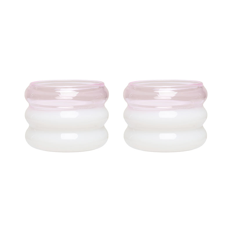 Design Letters - Bubble Teelichhalter | pink/milky white