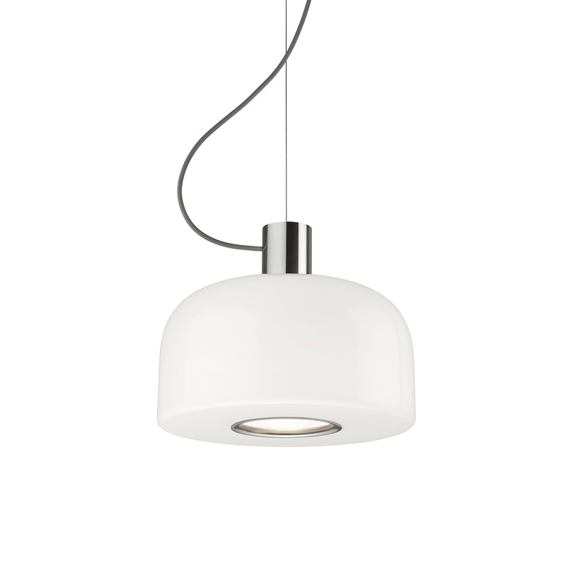 Flos - Bellhop Glass Pendelleuchte | Ø 33 cm / silber