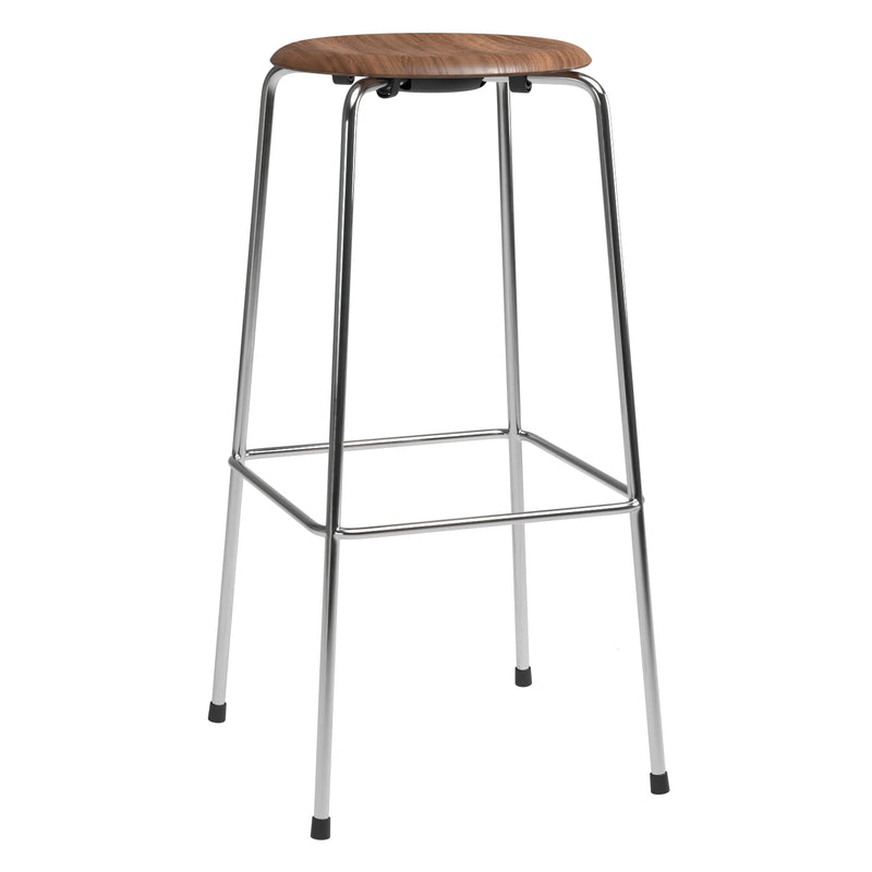 Fritz Hansen - High Dot Barhocker | Furnier walnuss / Höhe 76 cm / 4-beinig