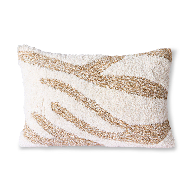 HKliving - Fluffy Kissen | weiß / beige