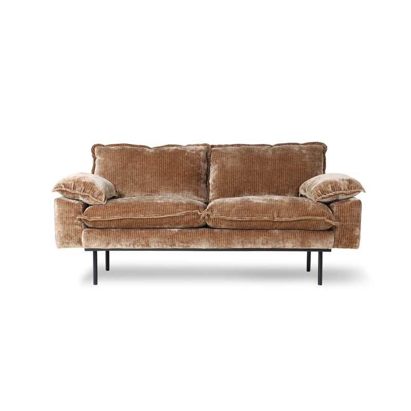 HKliving - Retro Sofa | 2-Sitzer / samt cord, aged gold