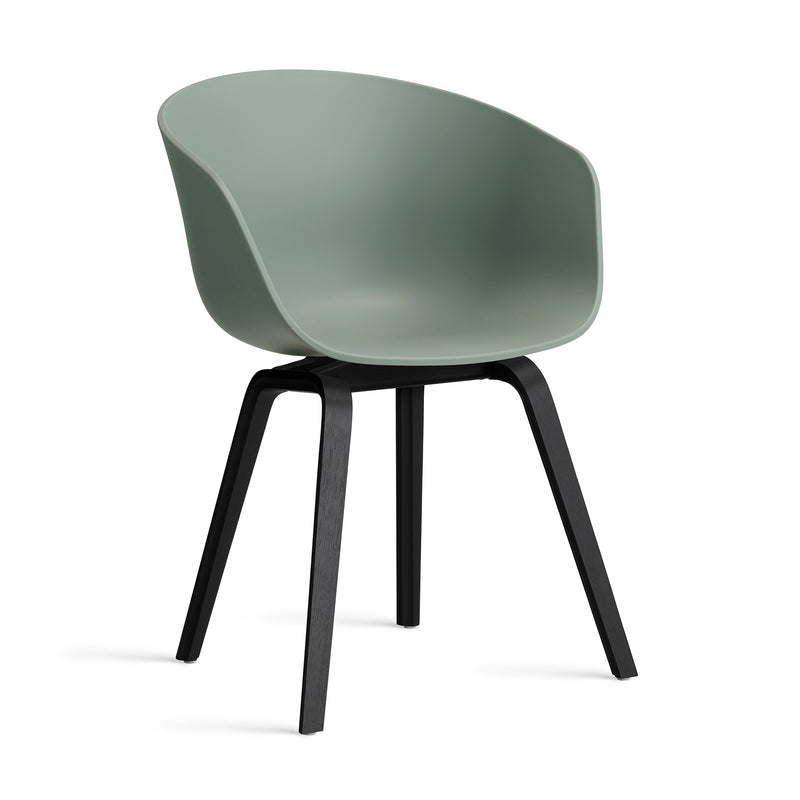 HAY - About A Chair AAC 22 | Filzgleiter / Eiche schwarz lackiert / fall green 2.0