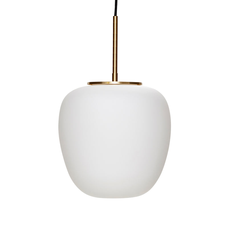 Hübsch Interior - Glas Pendelleuchte | Ø 25 x H 36 cm / weiß
