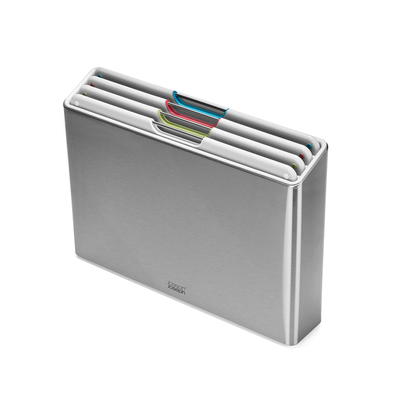 Joseph Joseph - Folio Steel Schneidebretter | 4-teilig / Edelstahl/light stone