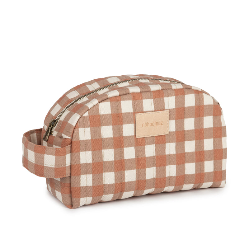 Nobodinoz - Hyde Park Kosmetiktasche | terracotta checks