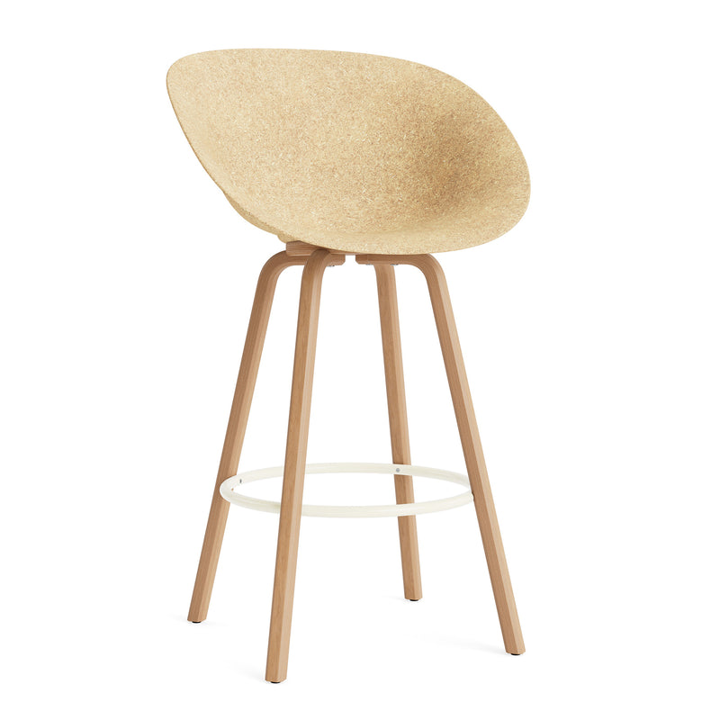 Normann Copenhagen - Mat Barstuhl mit Armlehnen | Fußstütze cream / H 75 cm / hemp