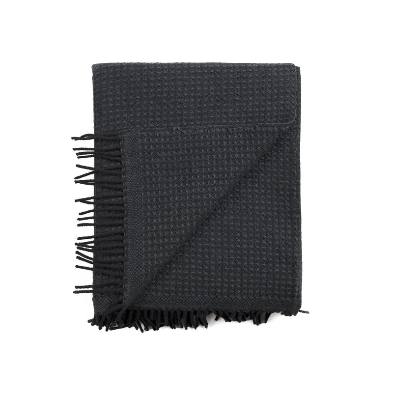 Røros Tweed - Vega Wolldecke | schwarz