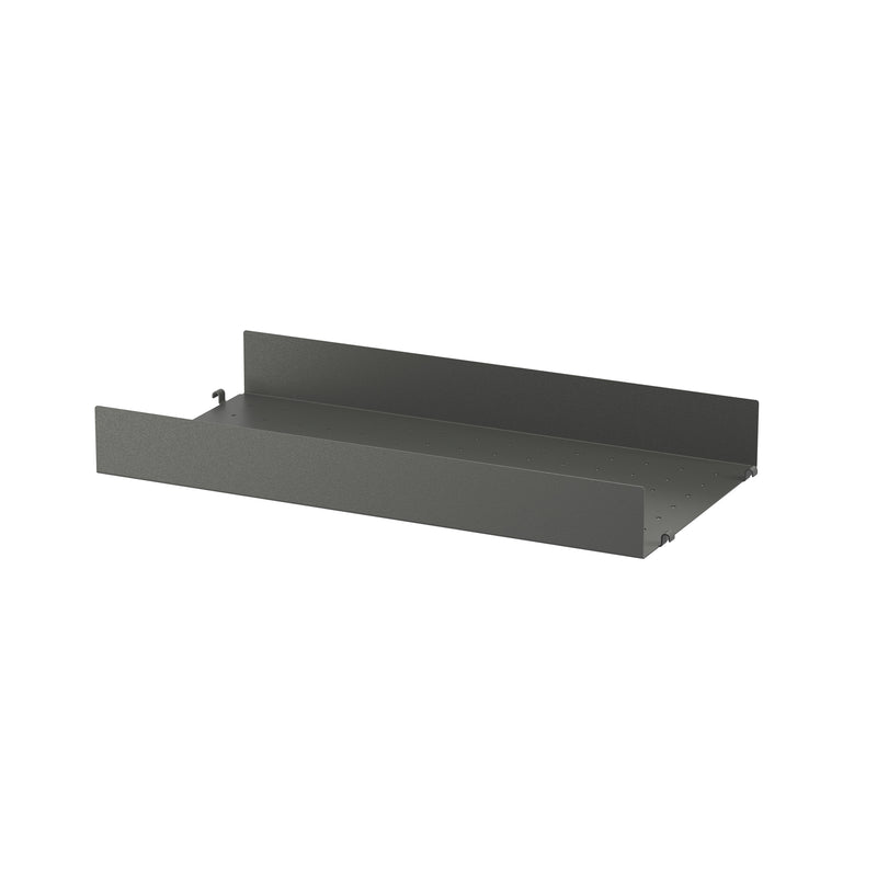 String - Metallboden mit hoher Kante | 58 x 30 cm / dunkel grau