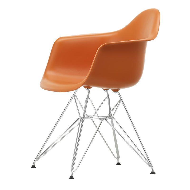 Vitra - Eames Plastic Armchair DAR RE | Filzgleiter basic dark / rostorange RE / verchromt
