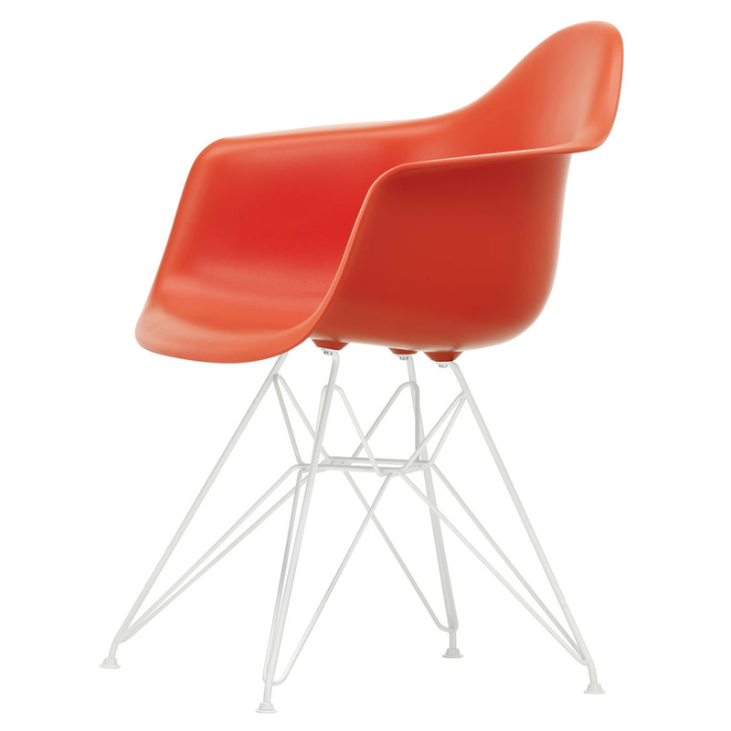 Vitra - Eames Plastic Armchair DAR RE | Filzgleiter weiß / poppy red RE / weiß