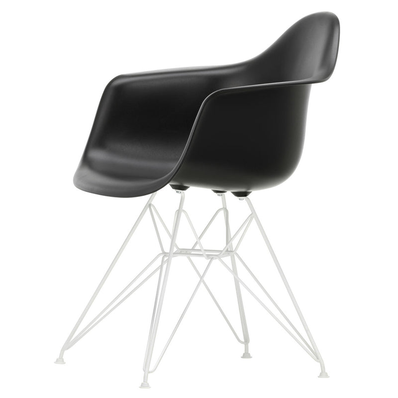 Vitra - Eames Plastic Armchair DAR RE | Filzgleiter weiß / tiefschwarz RE / weiß