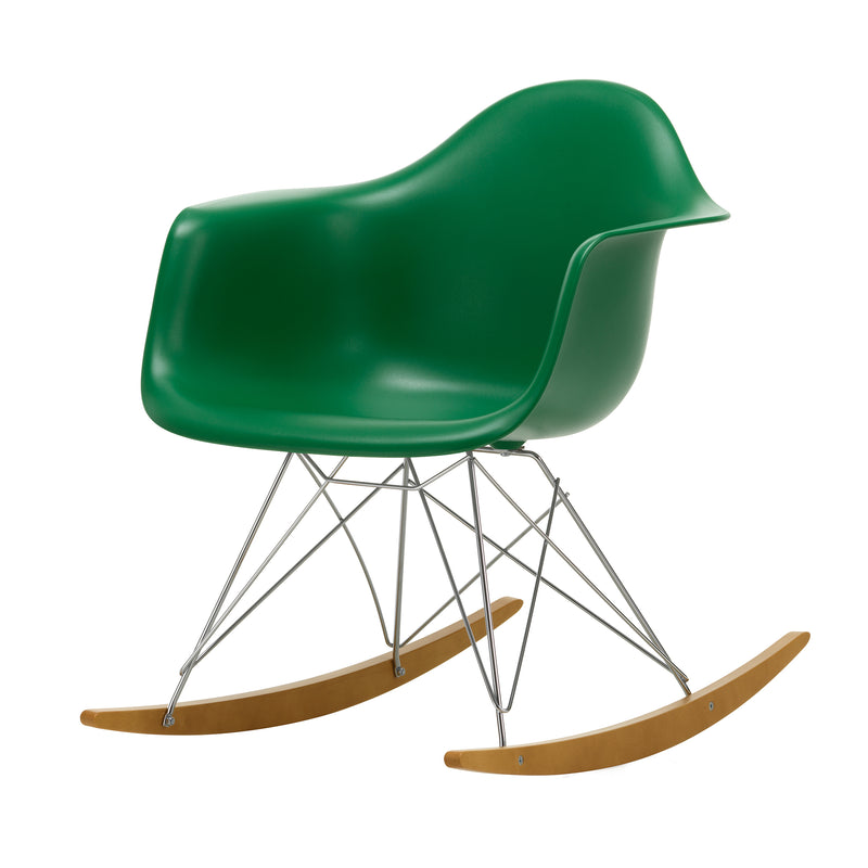 Vitra - Eames Plastic Armchair RAR | Kufen Ahorn gelblich / smaragd / verchromt