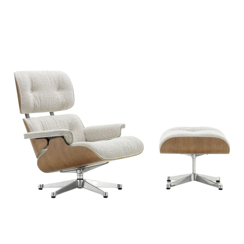 Vitra - Lounge Chair & Ottoman | Nubia 03 crème/sand / Kirsche natur / poliert