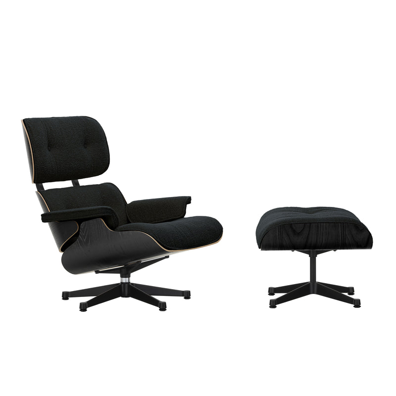 Vitra - Lounge Chair & Ottoman | Nubia 11 anthrazit/schwarz / Kastanie schwarz / basic dark pulverbeschichtet
