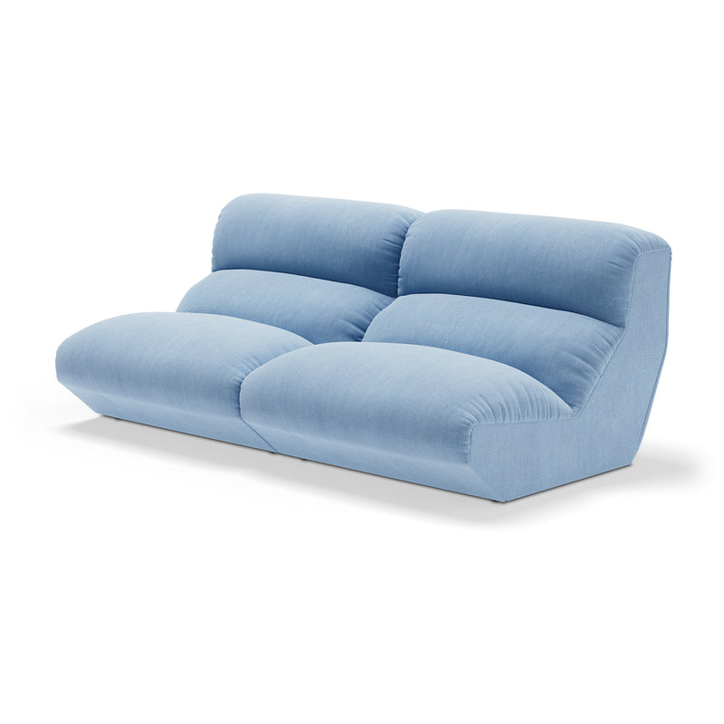 &Tradition - Hi Lo 2-Sitzer Sofa | Kvadrat Gentle 0733 / Blau