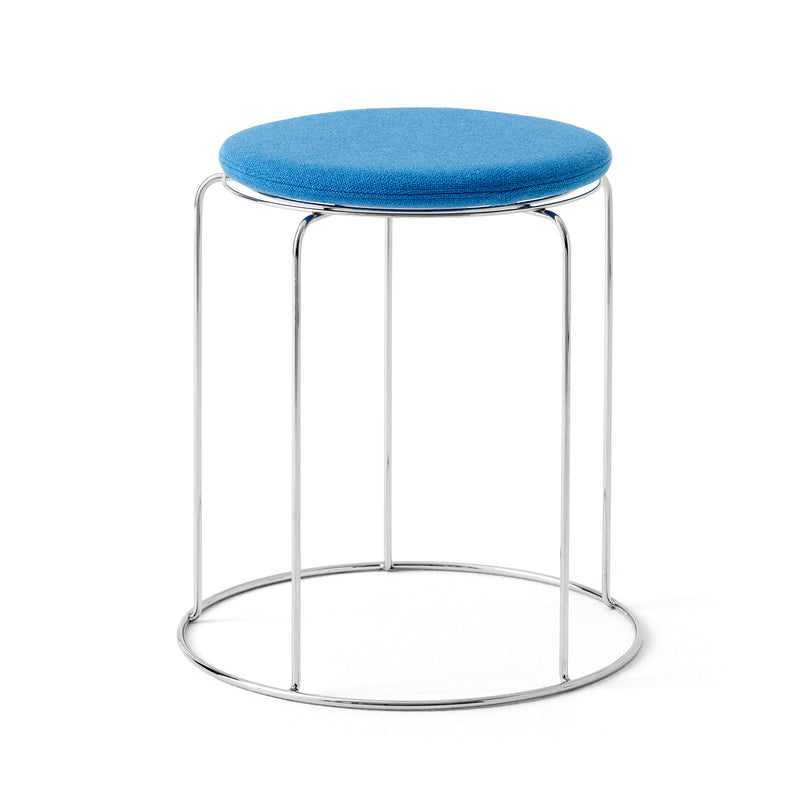 &Tradition - Wire Hocker mit Sitzauflage VP11 | blau (Kvadrat Hallingdal 723)
