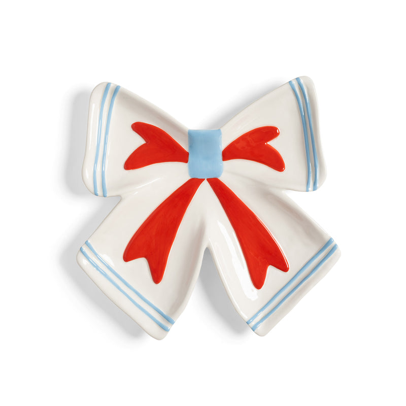 &klevering - Ribbon Dekoschale | off-white/red