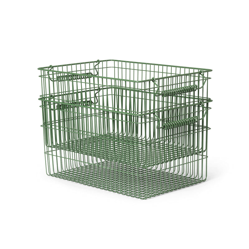 Ferm Living - Cala Stapelbare Körbe | verdant grün