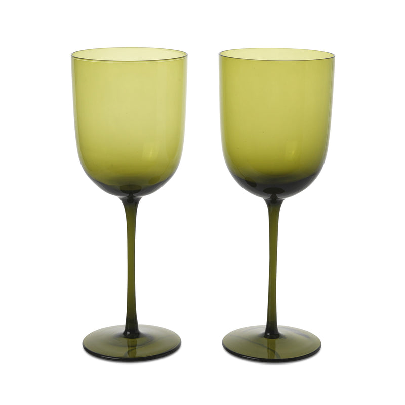 Ferm Living - Host Weinglas | Rotwein / moosgrün