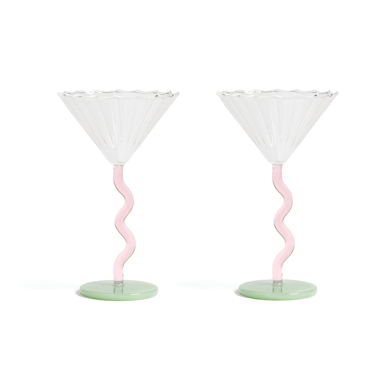 &klevering - Coupe Curve Cocktailglas | pink