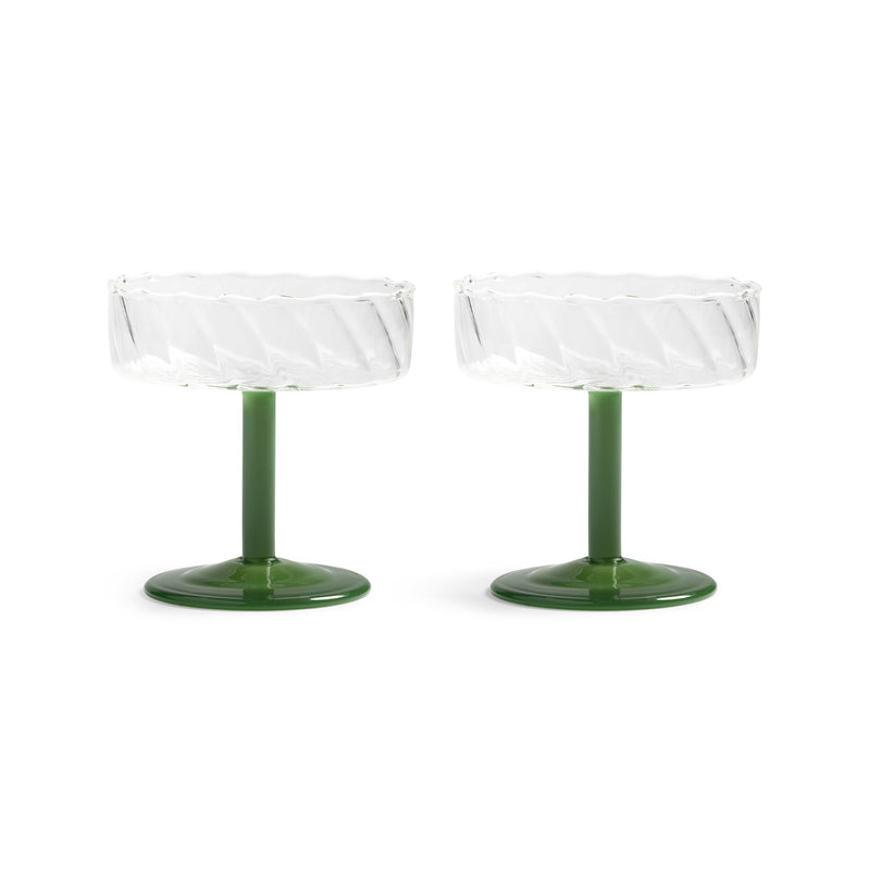 &klevering - Coupe Twirl Champagnerglas | dark green