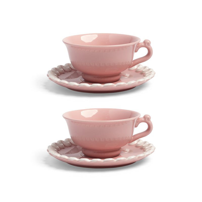 &klevering - Whip Tasse mit Untertasse | pink