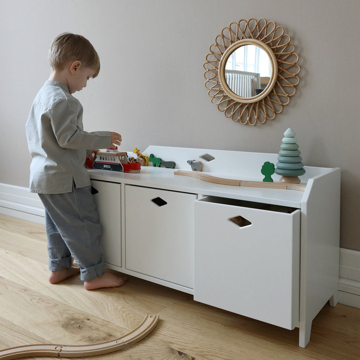 Luca kinderbank met opbergruimte van Cam Cam Copenhagen