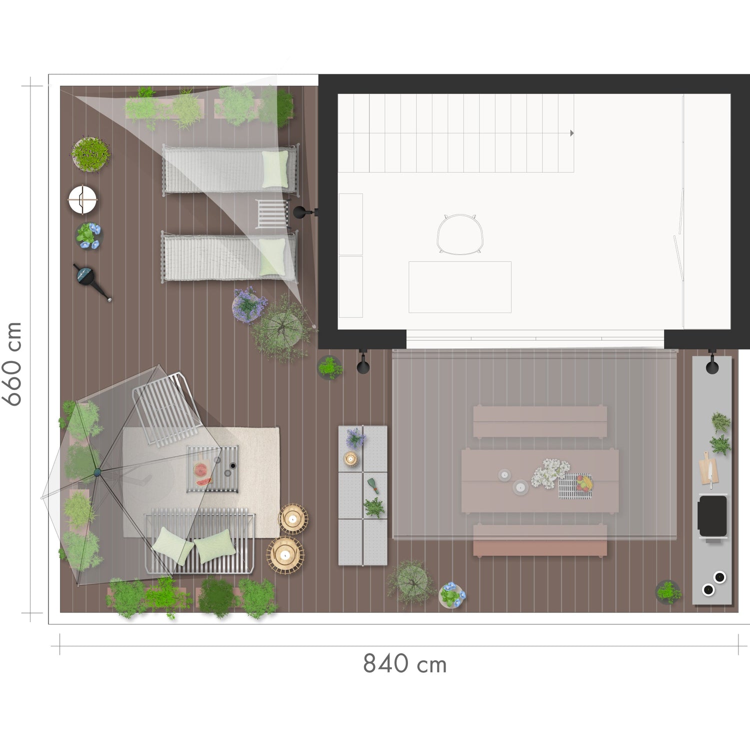 Plattegrond: dakterras plannen