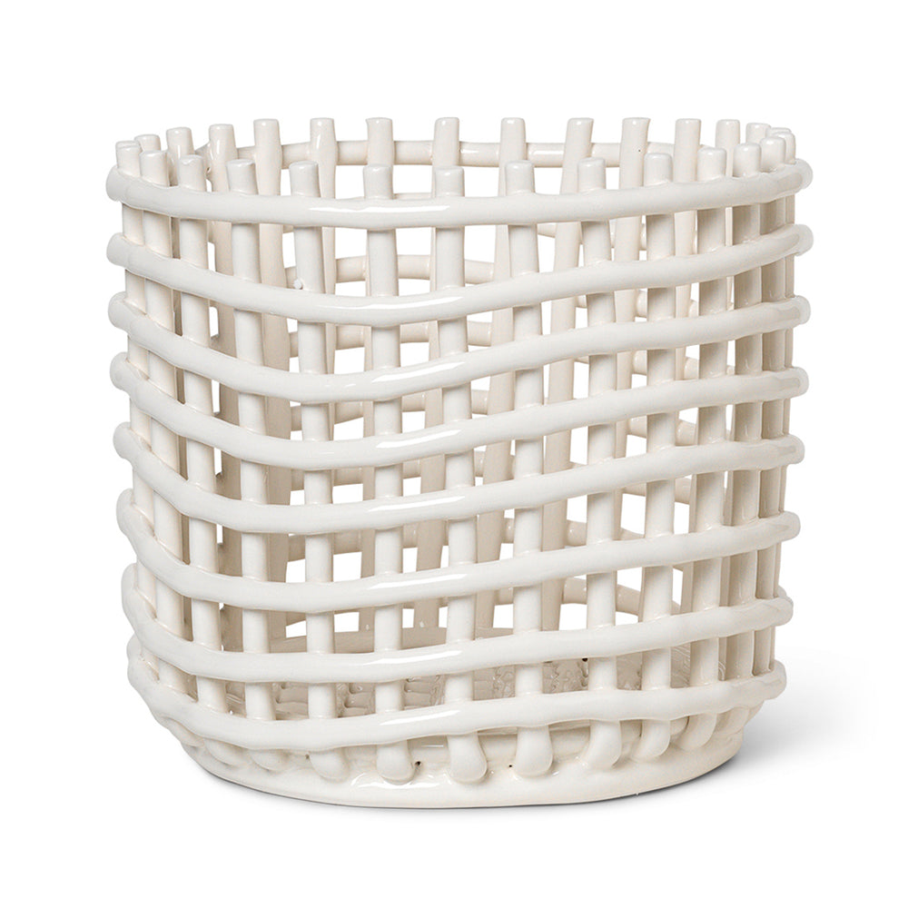 Ferm Living - Keramik Korb | groß / off-white