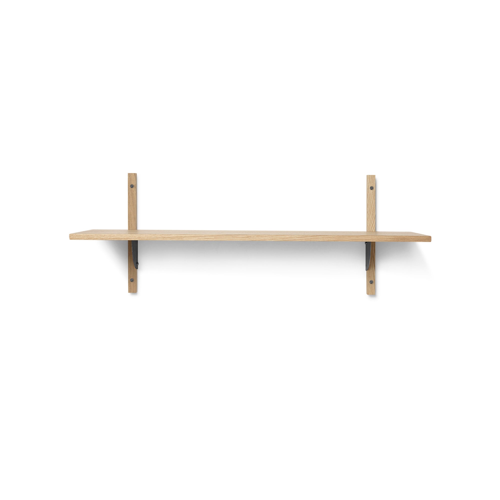 Ferm Living - Sector Wandregal single | 1 Regalboden / Eiche/Messing schwarz / 87 cm