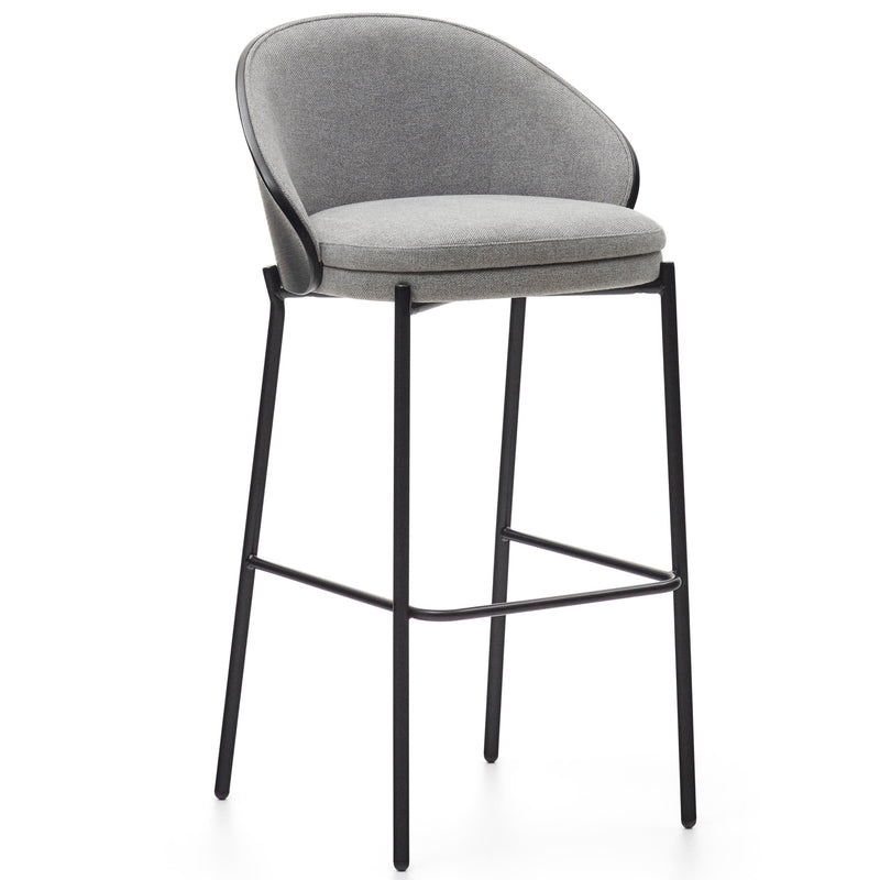 Kave Home - Eamy Barhocker | Hellgrau / Esche schwarz