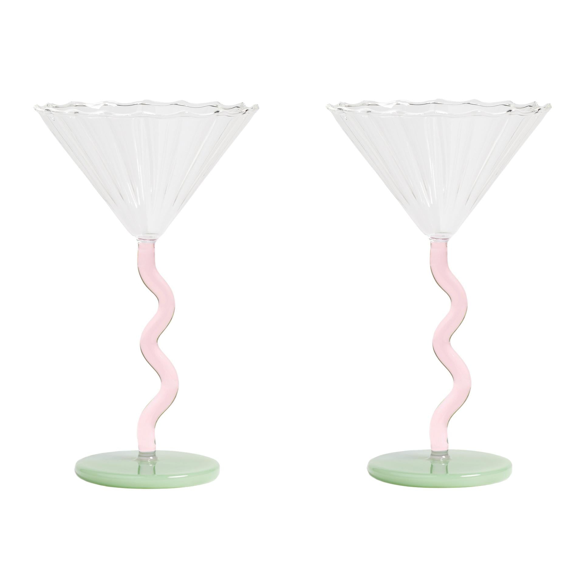 &amp;klevering - Coupe Curve Cocktailglas | pink