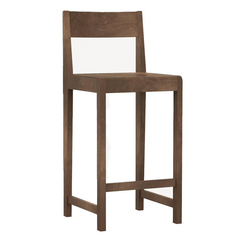 Frama - 01 Barstuhl | Birke dunkelbraun lackiert / H 65 cm