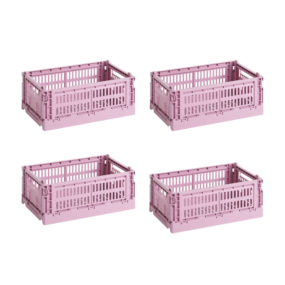 HAY - Colour Crate S Korb-Set recycled | 4er-Set / dusty rose