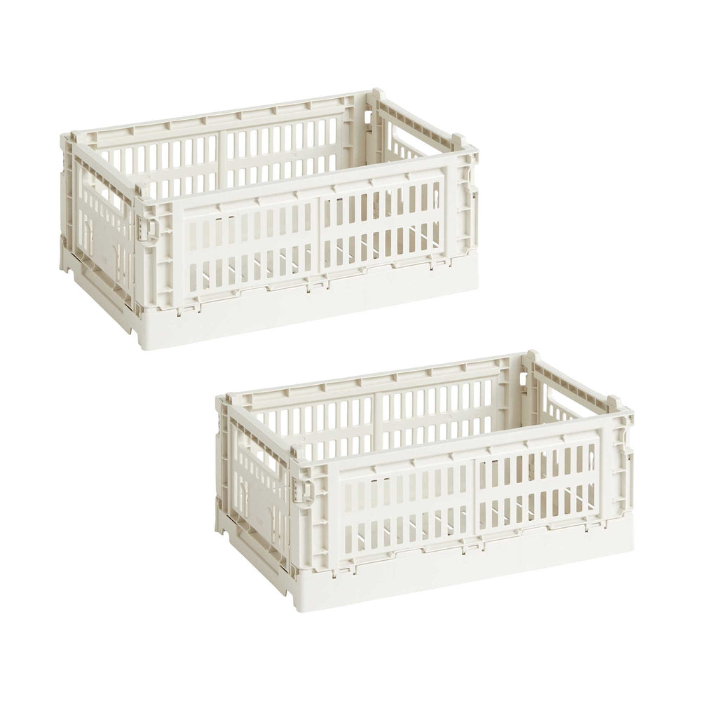 HAY - Colour Crate S Korb-Set recycled | 2er-Set / off-white