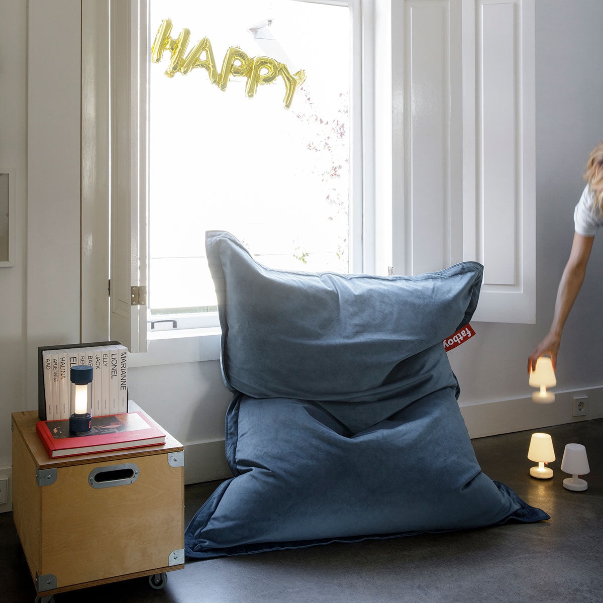 Fatboy - Sitzsack Original Slim Velvet | recycled petrol