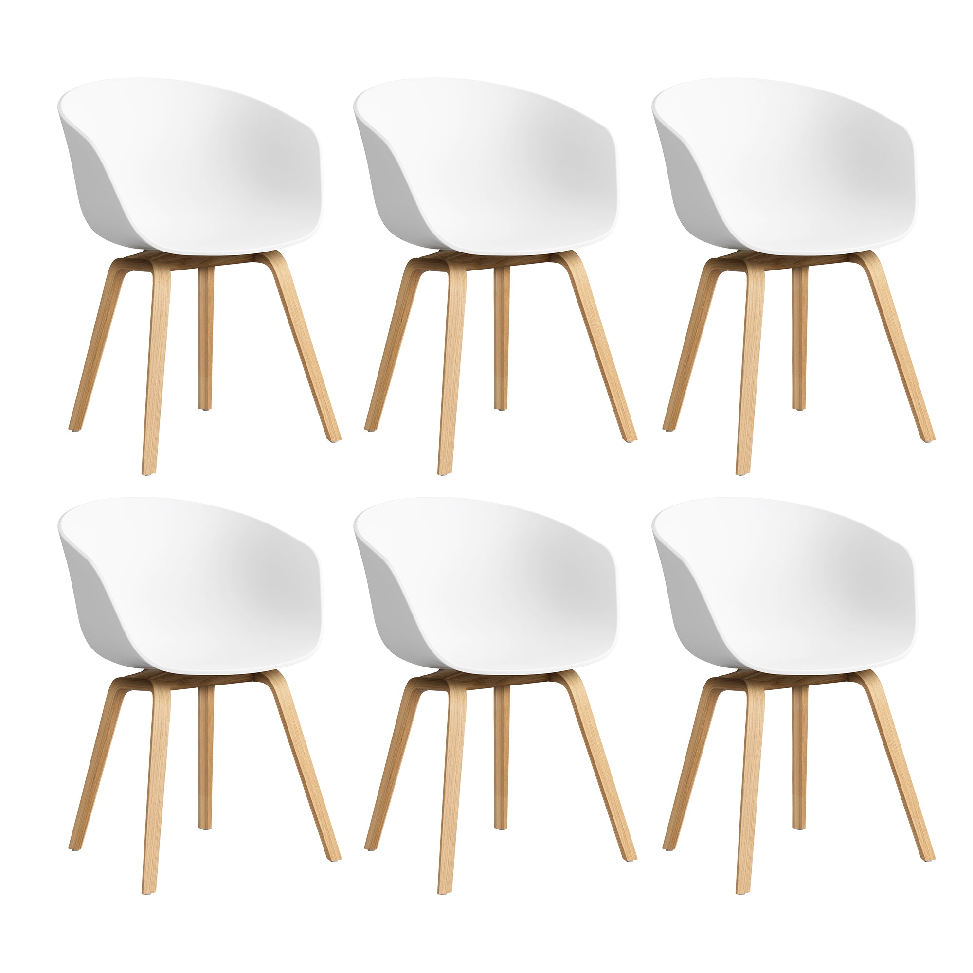 HAY - About A Chair AAC 22 Set | 6er Set / white 2.0 / Eiche lackiert