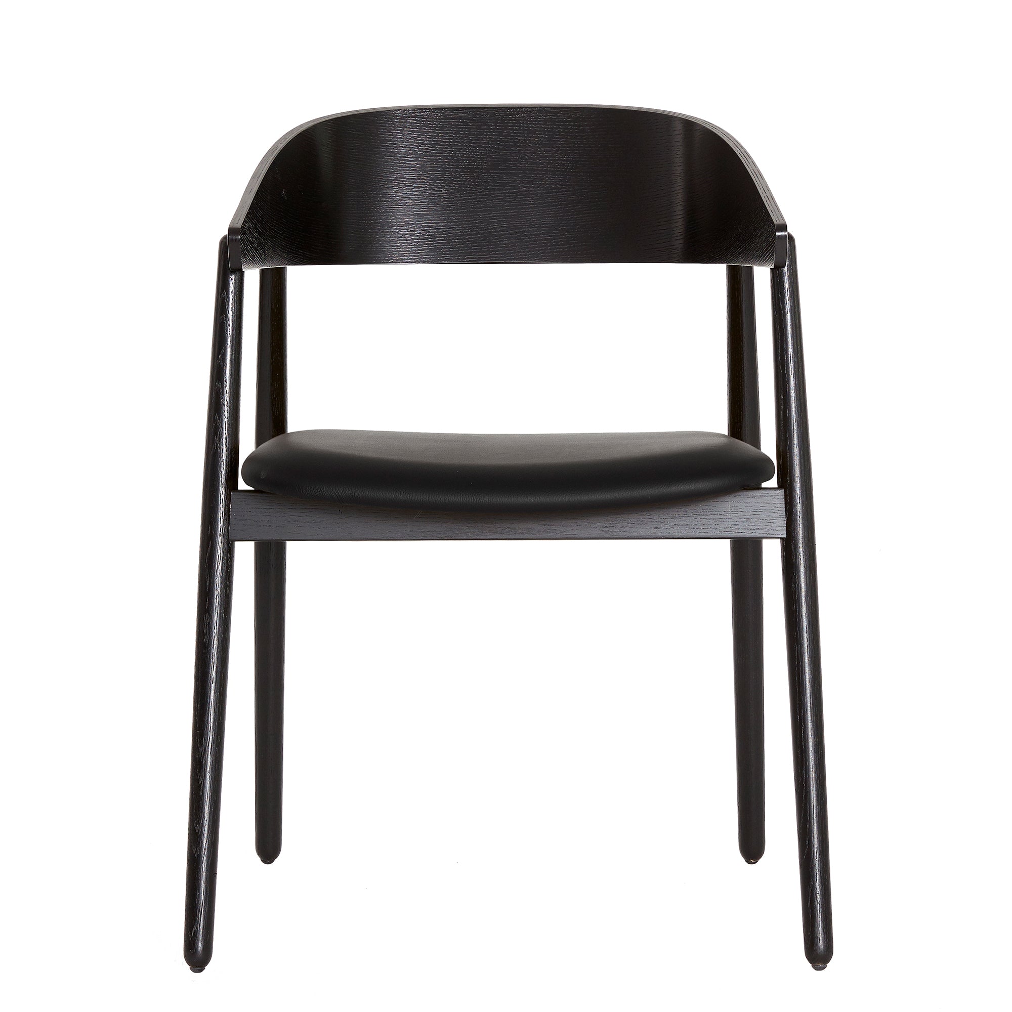 Andersen Furniture - AC2 Stuhl gepolstert | Eiche schwarz lackiert / Leder schwarz