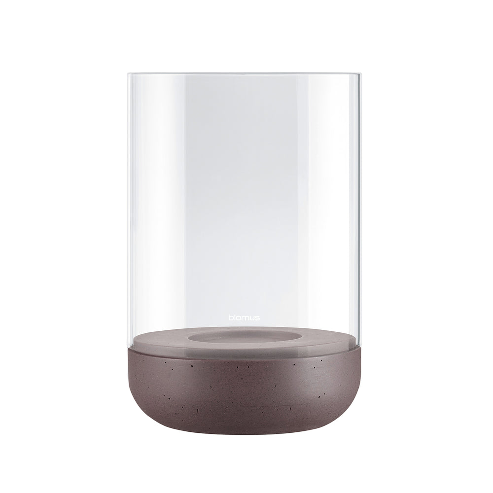 Blomus - Calma Windlicht | einzeln / Ø 15 cm / klar/cedar wood