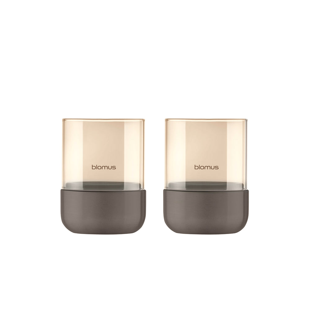 Blomus - Calma Windlicht | 2er-Set / Ø 7 cm / burned metal