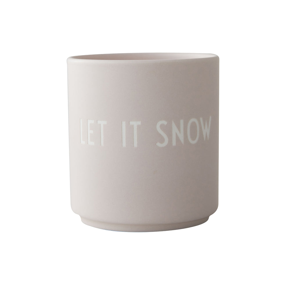 Design Letters - AJ Favourite Porzellan Becher | Let it snow / grau