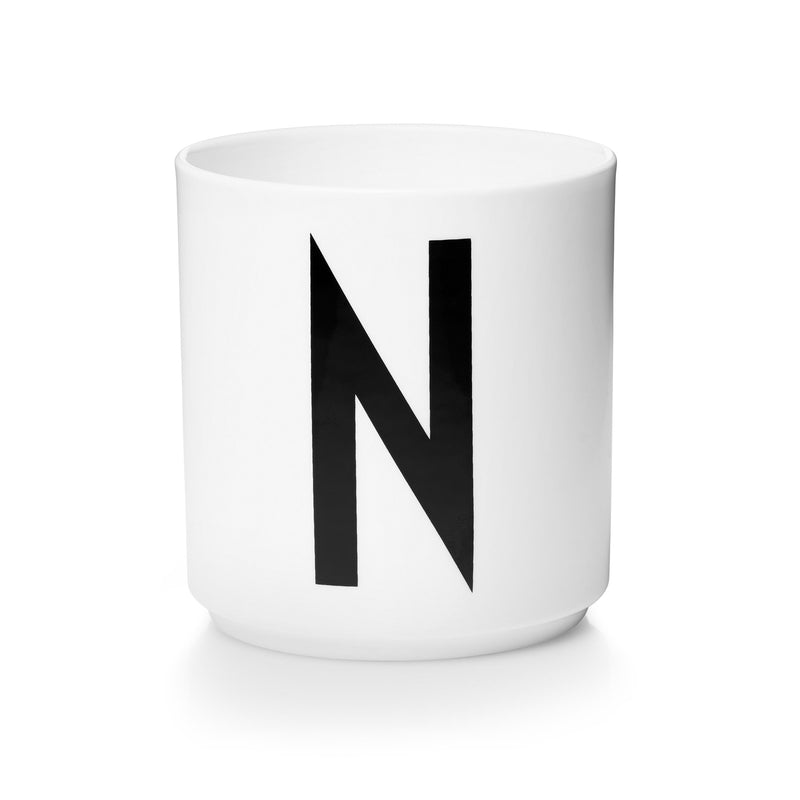 Design Letters - AJ Porzellan Becher | N / weiß