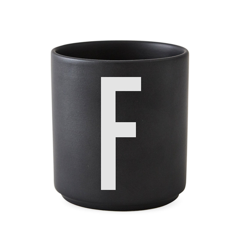 Design Letters - AJ Porzellan Becher | F / schwarz