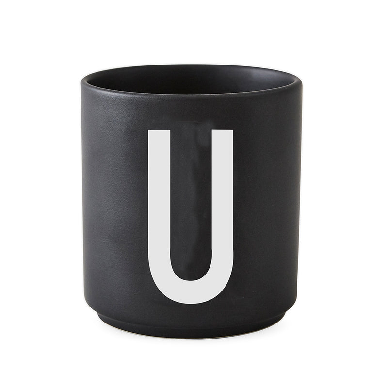 Design Letters - AJ Porzellan Becher | U / schwarz