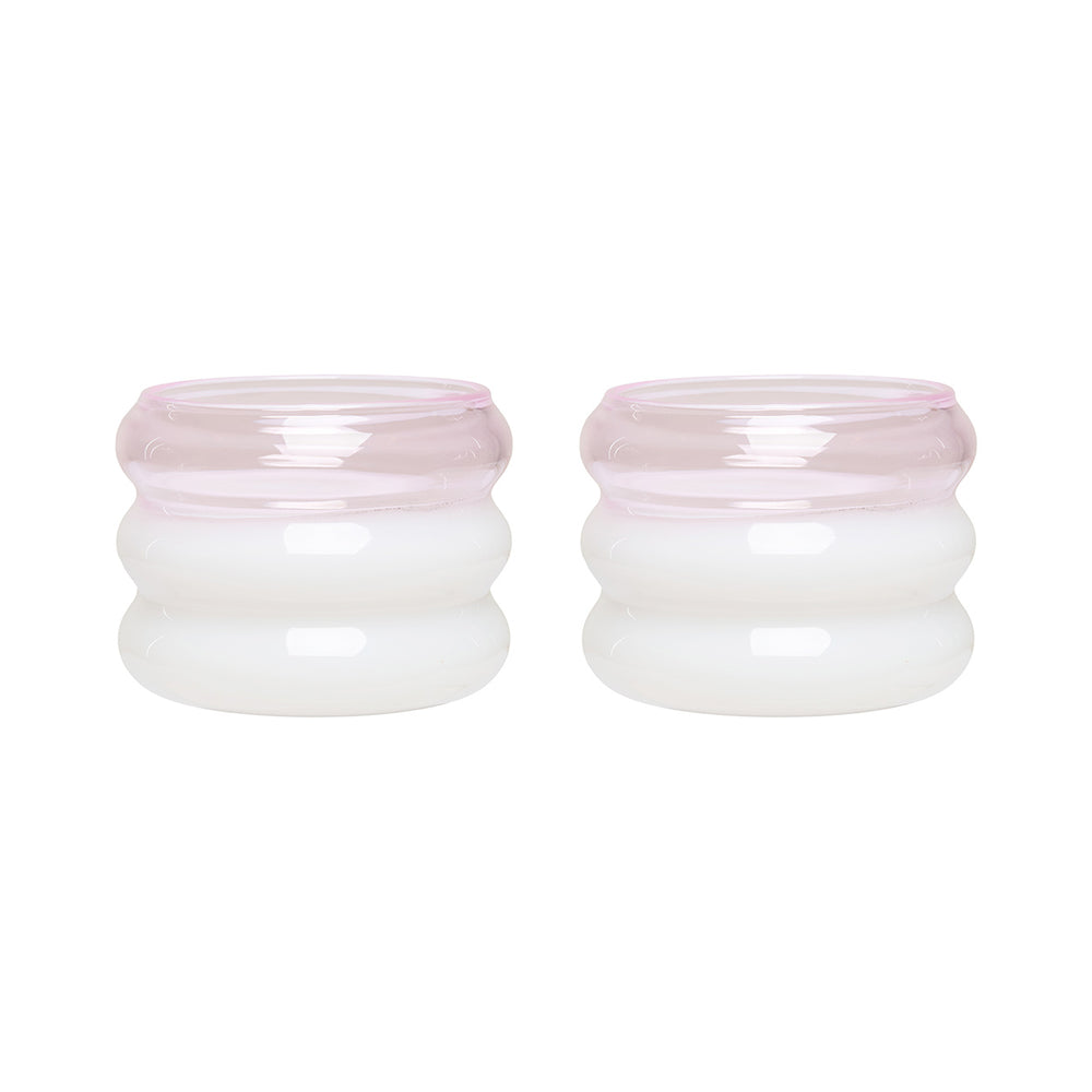 Design Letters - Bubble Teelichhalter | pink/milky white