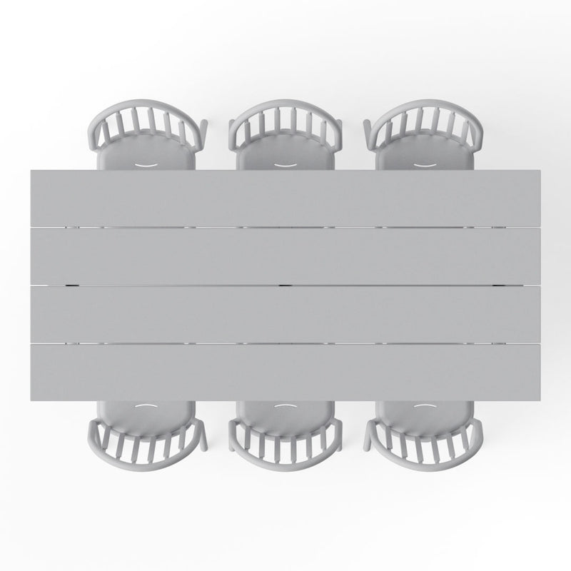 Fatboy - Fred's Outdoor Tisch 220 x 100 cm + Armlehnstuhl (4er Set)